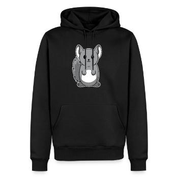Animal doux bébé Chinchilla - Sweat à capuche Premium bio Homme - noir - Devant - Nico (187cm)