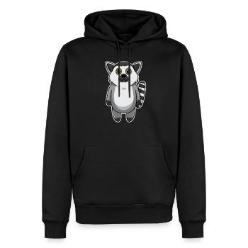 Doux animal bébé lémur singe - Sweat à capuche Premium bio Homme - noir - Devant - Nico (187cm)