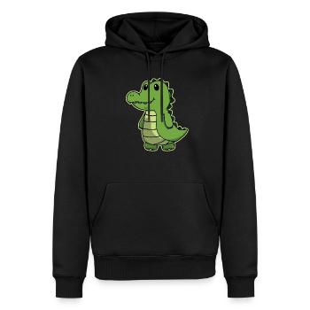 Süßes Tier Baby Krokodil Alligator Kroko - Männer Premium Bio Hoodie - Schwarz - Vorne - Nico (187cm)