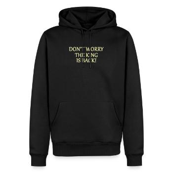 Der König ist wieder da - Männer Premium Bio Hoodie - Schwarz - Vorne - Nico (187cm)
