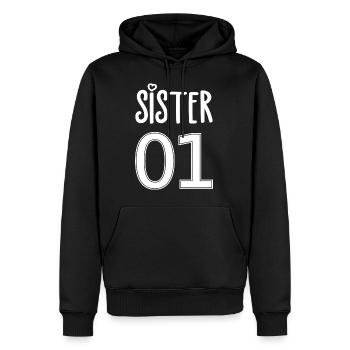 Sœur Numéro 01 Sister - Sweat à capuche Premium bio Homme - noir - Devant - Nico (187cm)