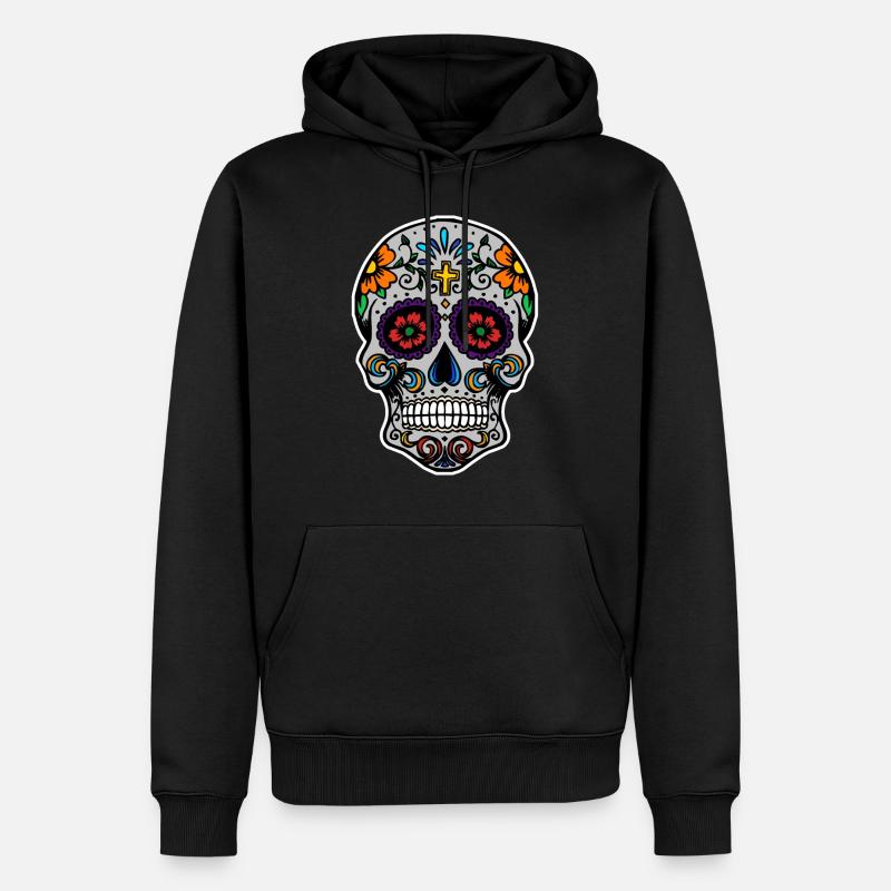 Sugar Skull - Sweat à capuche Premium bio Homme - noir