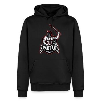 Spartaner - Männer Premium Bio Hoodie - Schwarz - Vorne - Nico (187cm)