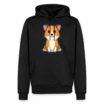 Mignon animal bébé chiens chiot corgi - Sweat à capuche Premium bio Homme - noir - Devant - Nico (187cm)