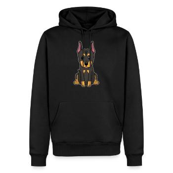 Mignon animal bébé chiens chiot doberman pinscher - Sweat à capuche Premium bio Homme - noir - Devant - Nico (187cm)