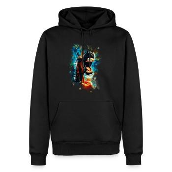 Cheval hilarant grande bouche eau éclaboussures - Sweat à capuche Premium bio Homme - noir - Devant - Nico (187cm)