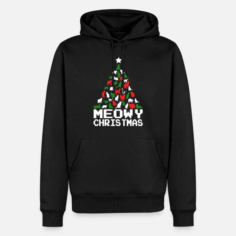 Katze Weihnachtsbaum Hässlicher Pullover - Männer Premium Bio Hoodie - Schwarz