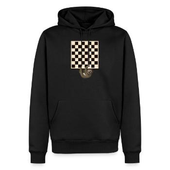 Échiquier Joueur d'échecs Joueur d'échecs Cadeau - Sweat à capuche Premium bio Homme - noir - Devant - Nico (187cm)