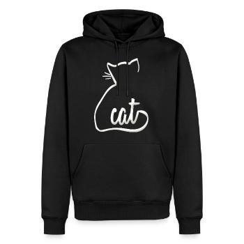 Chat (chat) comme cadeau pour les amoureux des chats - Sweat à capuche Premium bio Homme - noir - Devant - Nico (187cm)