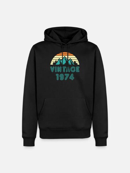 1974 - Men’s Premium Organic Hoodie - black
