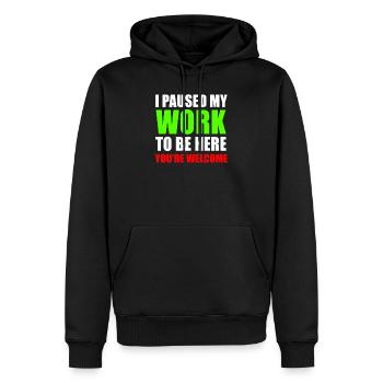 Travailleur bourreau de travail - Sweat à capuche Premium bio Homme - noir - Devant - Nico (187cm)