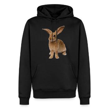 rabbit - Männer Premium Bio Hoodie - Schwarz - Vorne - Nico (187cm)