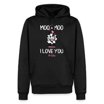 Cadeau de chemise de vache taureau - Sweat à capuche Premium bio Homme - noir - Devant - Nico (187cm)