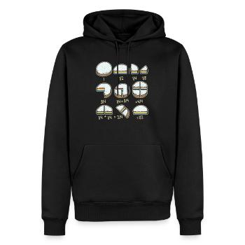 Professeur de fractions de maths arc en ciel gâteau - Sweat à capuche Premium bio Homme - noir - Devant - Nico (187cm)