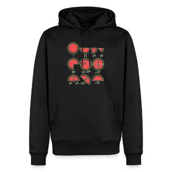 Watermelon melon math fractions teacher - Men’s Premium Organic Hoodie - black - Front - Nico (187cm)