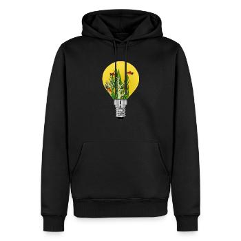 Leuchtende Lampe mit Natur Fischen Geschenkidee - Männer Premium Bio Hoodie - Schwarz - Vorne - Nico (187cm)