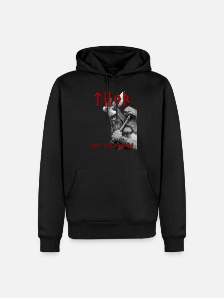 Thor - Gott des Donners - Männer Premium Bio Hoodie - Schwarz