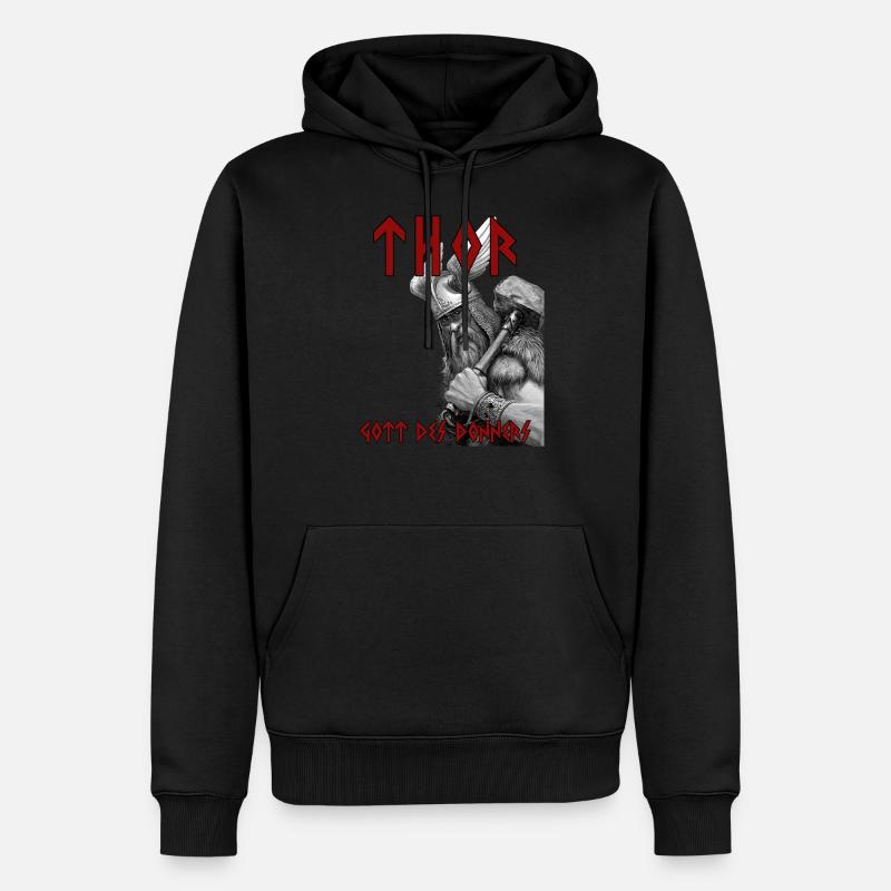 Thor - Dieu du tonnerre - Sweat à capuche Premium bio Homme - noir