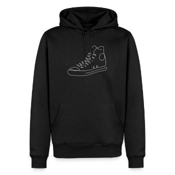 illustration de chaussure urbaine cool sneaker - Sweat à capuche Premium bio Homme - noir - Devant - Nico (187cm)