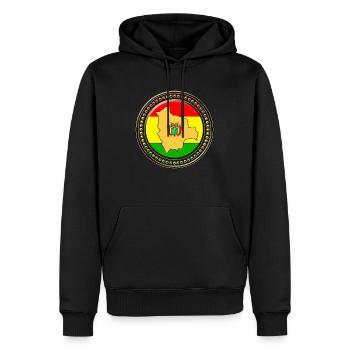 Carte du drapeau de la Bolivie - Sweat à capuche Premium bio Homme - noir - Devant - Nico (187cm)