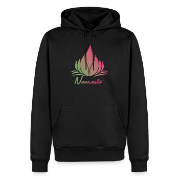 Namaste Gift Relaxation Zen Hindi Yoga - Men’s Premium Organic Hoodie - black - Front - Nico (187cm)