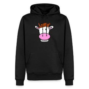 cow-boy - Sweat à capuche Premium bio Homme - noir - Devant - Nico (187cm)