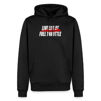 Live Life At Full Throttle Racing Rennfahren Speed - Männer Premium Bio Hoodie - Schwarz - Vorne - Nico (187cm)