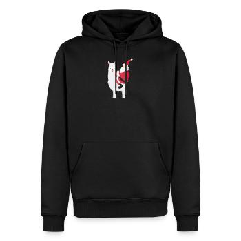 Llama Unicorn Christmas Lama Trends-Spruchgeschenk - Männer Premium Bio Hoodie - Schwarz - Vorne - Nico (187cm)