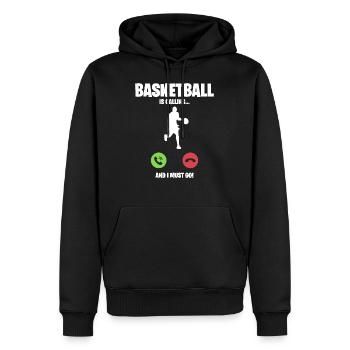Basket-ball j’ai besoin d’appeler cadeau - Sweat à capuche Premium bio Homme - noir - Devant - Nico (187cm)
