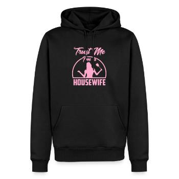 Croyez-moi, je suis une femme au foyer - Sweat à capuche Premium bio Homme - noir - Devant - Nico (187cm)