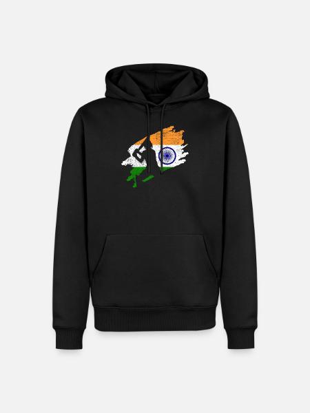 Cricket India Indian - Männer Premium Bio Hoodie - Schwarz