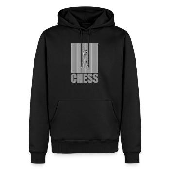 Illusion cadeau reine joueur d'échecs - Sweat à capuche Premium bio Homme - noir - Devant - Nico (187cm)