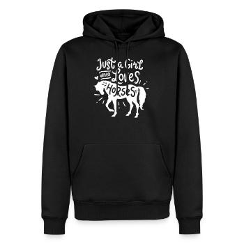 les amoureux du cheval - Sweat à capuche Premium bio Homme - noir - Devant - Nico (187cm)