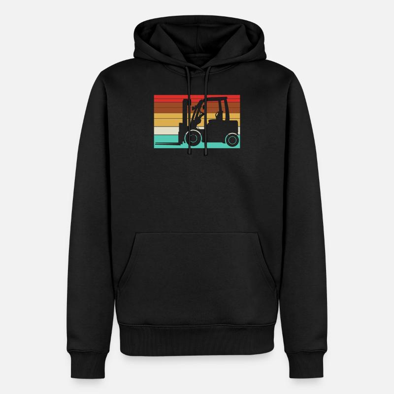 chariot élévateur à fourche - Sweat à capuche Premium bio Homme - noir
