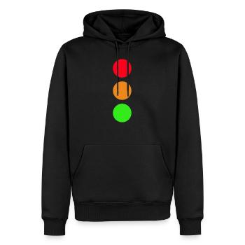 Feux de signalisation - Sweat à capuche Premium bio Homme - noir - Devant - Nico (187cm)