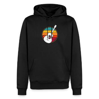 Gitarre Retro - Männer Premium Bio Hoodie - Schwarz - Vorne - Nico (187cm)