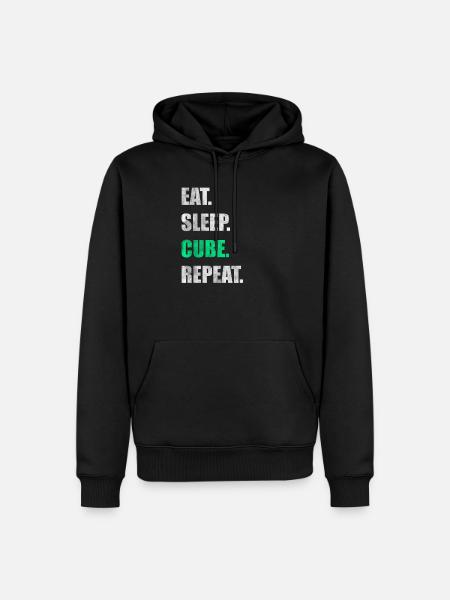 Eat Sleep Cube Repeat - Men’s Premium Organic Hoodie - black