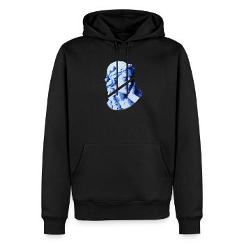 Ästhetische Vaporwave weibliche griechische Marmorstatue - Männer Premium Bio Hoodie - Schwarz - Vorne - Nico (187cm)
