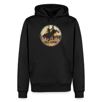 Bullenreiten - Männer Premium Bio Hoodie - Schwarz - Vorne - Nico (187cm)