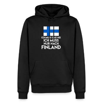 Finlande Finlande Scandinavie Cadeau d’amour - Sweat à capuche Premium bio Homme - noir - Devant - Nico (187cm)