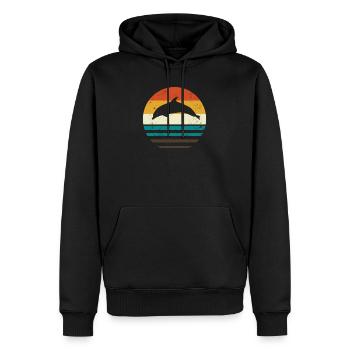 dolphin - Men’s Premium Organic Hoodie - black - Front - Nico (187cm)