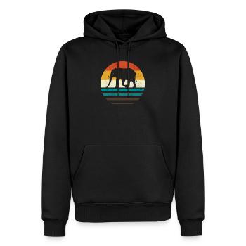 Elefant Retro - Männer Premium Bio Hoodie - Schwarz - Vorne - Nico (187cm)