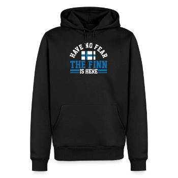 Finlande en finnois - Sweat à capuche Premium bio Homme - noir - Devant - Nico (187cm)