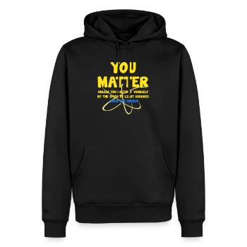 Wissenschaft - Männer Premium Bio Hoodie - Schwarz - Vorne - Nico (187cm)