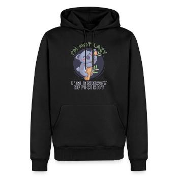 Koala I'm Not Lazy I'm Energy Efficient - Men’s Premium Organic Hoodie - black - Front - Nico (187cm)