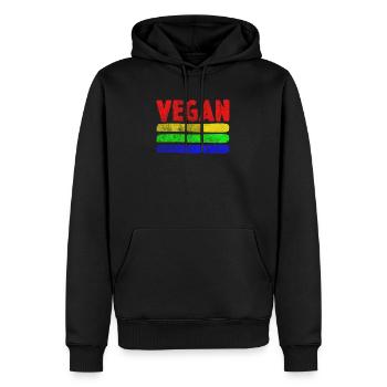 Veganer - Männer Premium Bio Hoodie - Schwarz - Vorne - Nico (187cm)