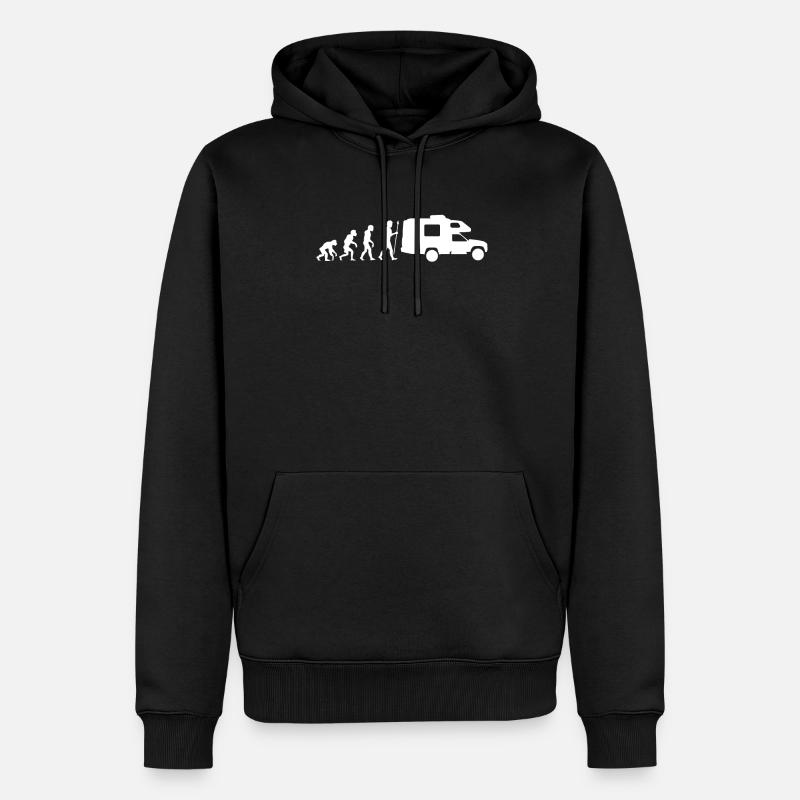 Evolution Camping Zelt Wohnwagen - Männer Premium Bio Hoodie - Schwarz