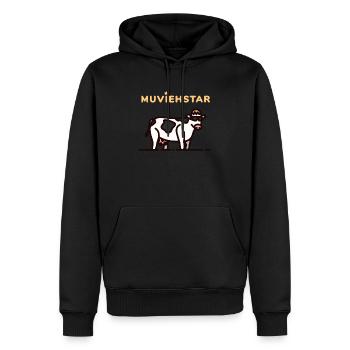 Farmer Kuh Bauer Farm lustiger Spruch - Männer Premium Bio Hoodie - Schwarz - Vorne - Nico (187cm)