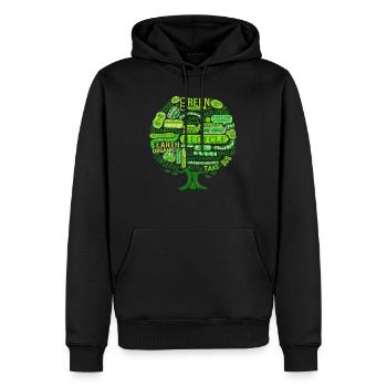 Baum der Natur - Nachhaltig Öko Vegan Tree - Männer Premium Bio Hoodie - Schwarz - Vorne - Nico (187cm)