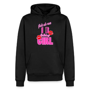fabuleux 13 anniversaire fille 13ème anniversaire rose Baiser - Sweat à capuche Premium bio Homme - noir - Devant - Nico (187cm)